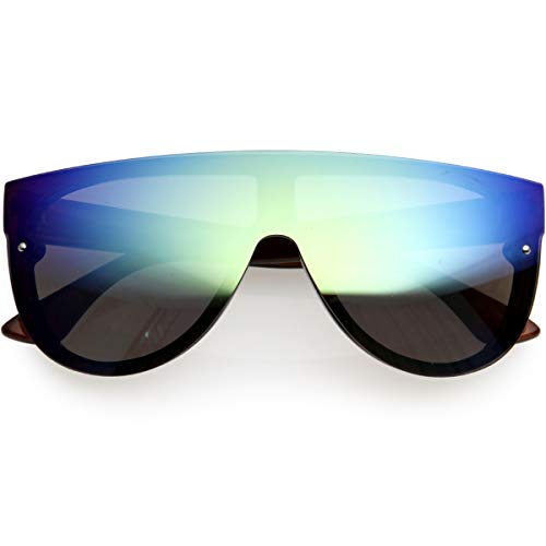 Image of zeroUV 80s Baseball Sunglasses, Mirrored Men Sports Glasses, Women Goggles for Cycling, Wraparound Visor Shield