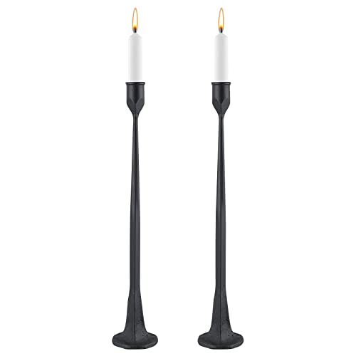 Mdluu 2 Pcs Cast Iron Candlesticks, Tall Taper Candle Holders, Decorative Candle Stand For Mantle, Living Room, Dining Room #TOP30