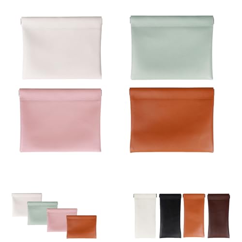 Erebloom Pouchic (5.5*7.1&3.6*7.1 in), Pouchic - Personalized Snap Closure Leather Organizer Pouch, Self-Closing Bags, Can Be Carried with You, Suitable for Shopping and Traveling (4 PCS 5.5*7.1 in)