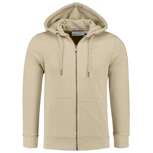 Anthony Jackson Erkek Kapüşonlu Sweatshirt, Logo Baskılı, Regular Fit, Pamuklu, Siyah (BEJ, M)