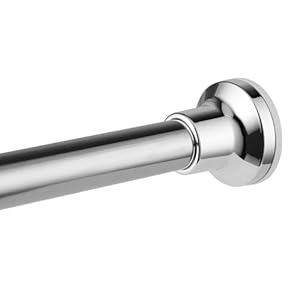 Tiemlet Verstellbare Edelstahl Duschvorhangstange 74-134cm