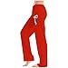 Women's Lounge Pant Plus Size Elastic High Waisted Drawstring Printed Slacks Loose Fit Fall Winter Fashion Trousers S-5XL Red