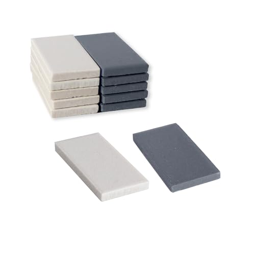 Image of Streak Plate for Mineral Testing, Geology Tools, Rock Mineral Identification Test Kit Unglazed Porcelain Tile Streak Plate Blue White (Pack of 12)