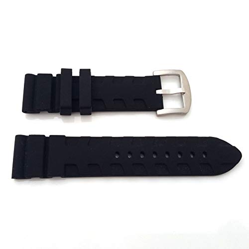 TimebymailFor PANERAI Silicone Rubber Watch Strap 24mm Lug 22mm Buckle MENS band