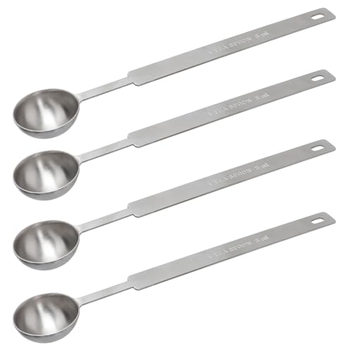 5PCS Stainless Steel Coffee Measuring Scoop - 1 Tablespoon Long Handle Scoop for Coffee, Milk Powder, Fruit Powder, Spices & Baking - Durable Kitchen Measuring Spoons Set
