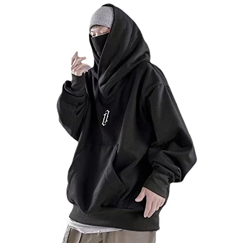 NCDUANSAN Korean retro hooded high-necked sweater men's autumn and winter loose street hip-hop jacket tops trendy fashion