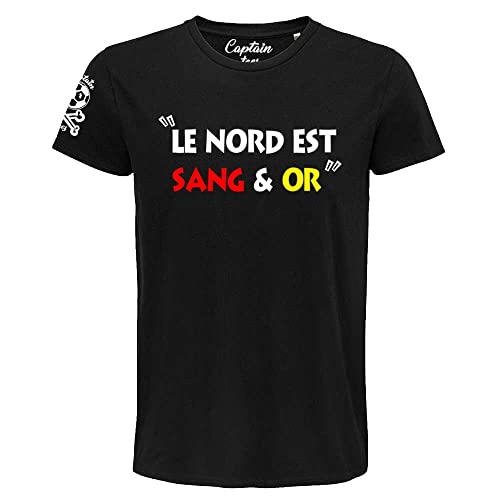 T-Shirt Foot RC Lens Sang et Or | Vêtement Supporter Football Coton