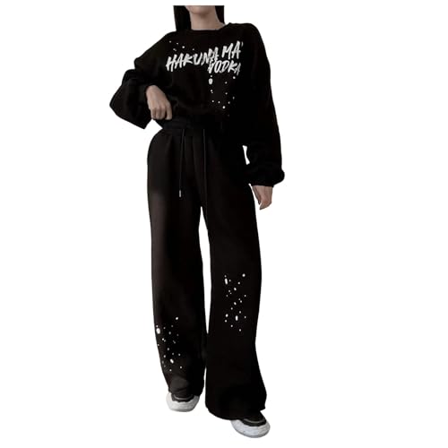 ジャージ 上下セット レディース おしゃれ 秋冬 大きいサイズ スウェット 韓国 スポーツ セットアップ きれいめ 体型カバー 着痩せ トレーナー ロングパンツ ルームウェア 薄手 長袖 可愛い 部屋着 シンプル 通勤 通学 ゆったり((トレーナー)-ブラ