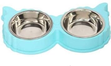Kitty Flex Pets Stainless Steel Removable Anti Slip Food and Water Dog Bowl for Dog and Cat (Color May Vary)