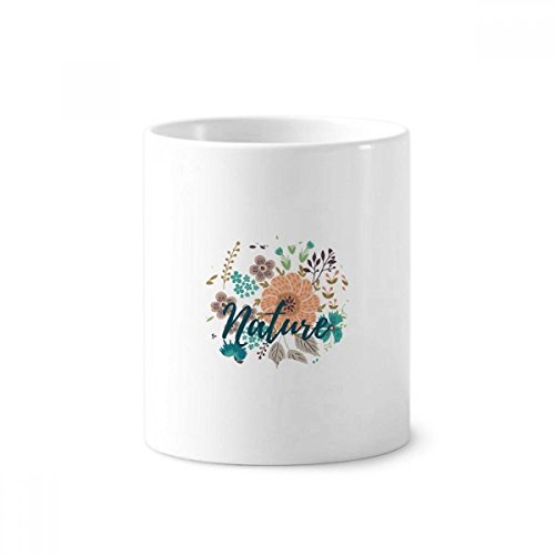 Tasse blanche tournesol en céramique 350ml pour stylo de bureau et salle de bain