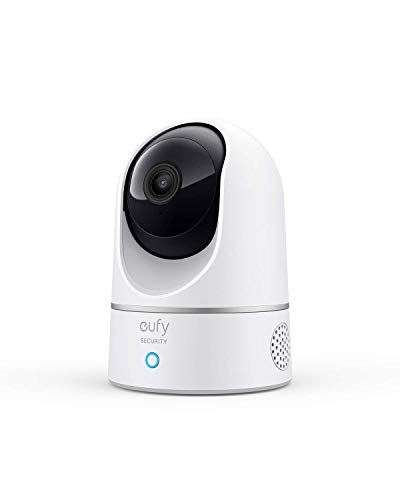 eufy Security Indoor Cam E220, 2K Indoor Beveiligingscamera, WiFi, Draaibaar, Binnen Camera met Nachtzicht, Persoons- & Dierdetectie, Bewegingsvolging, Compatibel met HomeBase 3