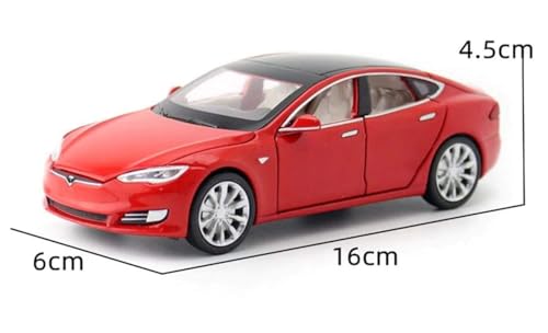Image of Play Boy 1:32 Tesla S Model Diecast Metal Alloy Pullback Toy Vehicle with Openable Doors Light and Music Car for Kids (Multicolor)