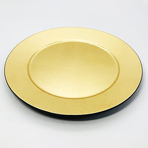 Plato redondo dorado diámetro 33 cm miniatura 3