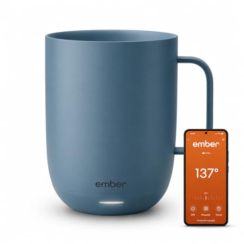 Image of Ember Temperature Control Smart Mug 2, 14 Oz, App-Controlled Heated Coffee Mug with 80 Min Battery Life and Improved Design, Salt Blue