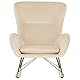 Stilvolles Schaukelsessel mit samtigem Polsterbezug beige Ellan