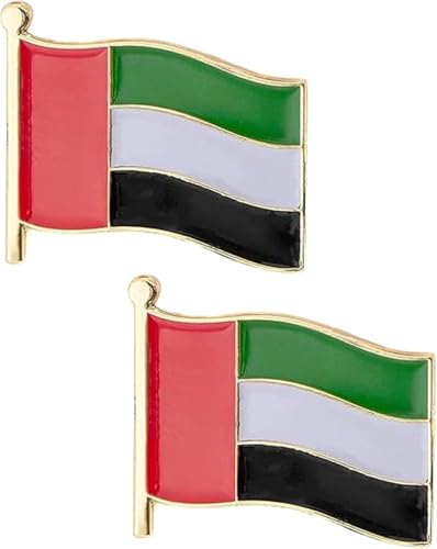 SOLDOUT UAE National Flag Lapel Pins Brooch Badge Emblem UAE United Arab Emirates (Pack of 2)