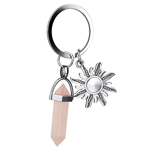 Aferzov Llavero de Piedra Natural - Colgante Retro de la Pareja de la Luna y el Sol de Moda,Accesorios exquisitos de la joyería del Coche de Hangle del Bolso de Las Mujeres Cover