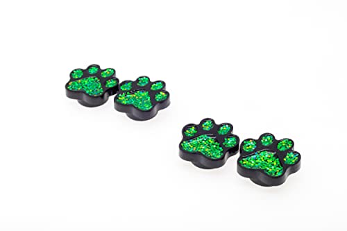 Image of FD&D Multiple Use Shining Screw Cap, Green Paw Pattern with M5 Machine Screw