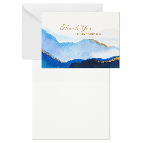 Hallmark Funeral Thank You Cards Assortment, Watercolor Landscapes (50