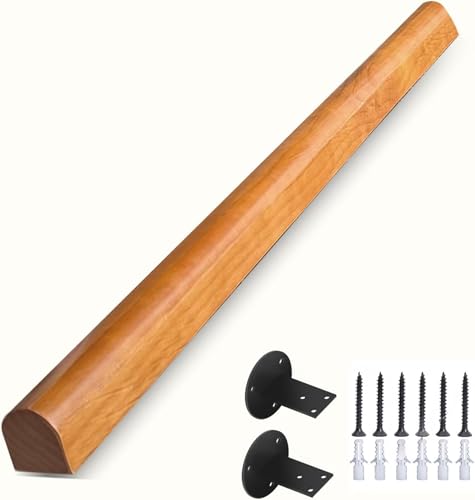 Pasamanos De Escalera De Madera, Blancos, Pasamanos Antideslizantes Para Interiores, Decoración De Escaleras De ático, Varillas De Soporte Para Pasillos (Madera, 120cm)