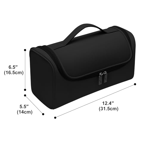 Image of Travel Storage Bag for Dyson Hair Dryer, Travel Case with Hook, Curler and Accessories Organizer, Large-Capacity Case Holder, Portable Carrying Case, Storage Organizer Bag for Women., Black,