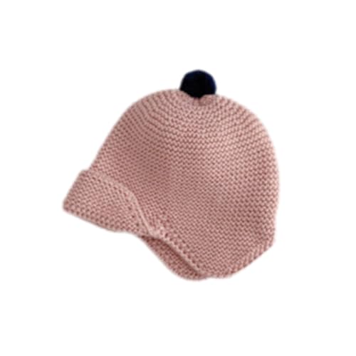 ffgguuiic Lovely Knit Bonnet Baby Hat with Earflaps for Winter Warmth, Soft Comfortable Infant Bonnet Caps Solid Color