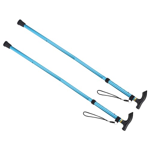 Bastones de senderismo plegables M METERXITY azules ajustables para hombre y mujer