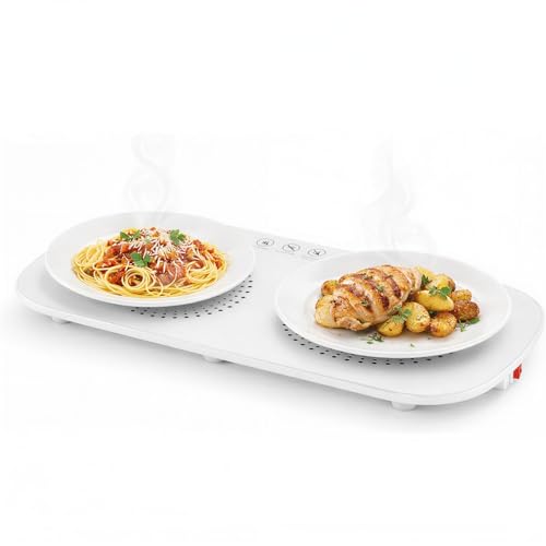 Bandeja Aquecedora de Alimentos Elétrica, Vidro Temperado, Touch Screen 110V, Portátil, Slim