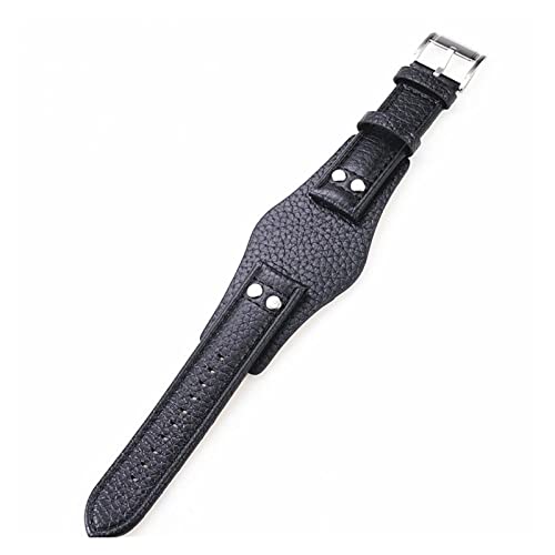 jfhffj 22mmブラックブラウン純正メンズレザーウォッチストラップ互換性Fossil CH2564 CH2565 CH2565 CH2891CH3051リストバンドトレイウォッチバンドブレスレットベルト(Black)