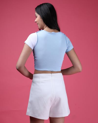 Image of Noble Monk Women Cotton Blend Casual Fit Stylish Tops | Casual Crop Top's | Tshirt