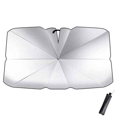 Foldable Car Windshield Sun Shade Car Windshield Sunshade Umbrella Foldable 360 Rotatable Bendable Support Rod UV Heat Blocking Windscreen Sun Shade for Cars SUV Vans (Open Style S)