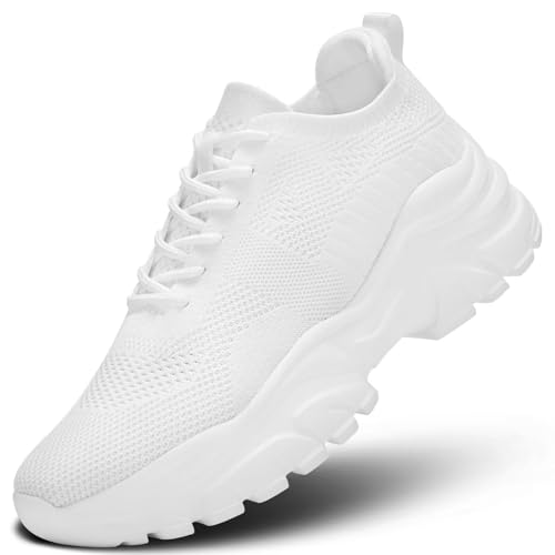 Image of Womens Walking Shoes Non Slip Ladies Running Fashion Athletic Sneakers Work Gym Tennis Athletic Sports Comfort Breathable Lightweight Mesh Soft Sole