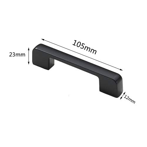 Zinc Alloy Matt Black Handle Cabinet Door Handles and Pulls Cupboard Wardrobe Kitchen Drawer Knobs(Hole Centers 96mm) - Image 2