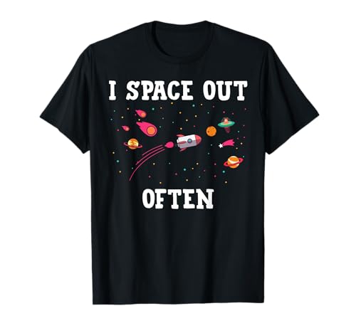 Space Out Funny Astronomy T Shirt presente para astrónomos t-shirt, Preto, S