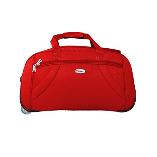 Image of Timus Club Mumbai 55 CM Red 2 Wheel Duffle Trolley Travel Bag for Women and Men