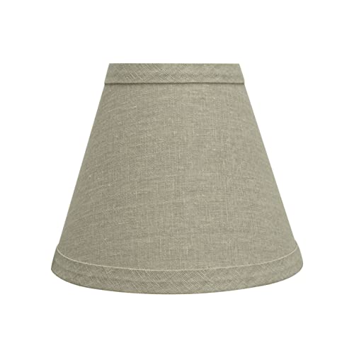 Image of Aspen Creative 32112-2A, Hardback Empire Clip-On Chandelier Lamp Shade, Khaki, 3 inch Top x 6 inch Bottom x 5 inch Slant Height, Set of 2