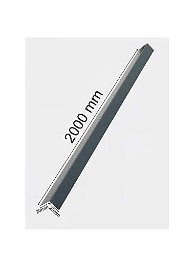 EXCOLO Alu Winkel Blech 2000mm lang, Alu Blechwinkel, Kante, Winkel 90u00b0 Eckwinkel Anthrazit Grau (20mm x 20mm)