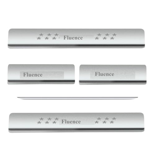 Image of AC Door Sill /Foot Step Stainless Steel Scuff Plate Plates Compatible with Renault Fluence (Set of 4 Pcs)