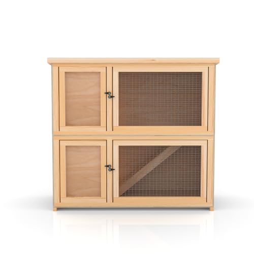 Orpington Inside-Outside Fully Assembled Hutch with Natural Finish (3ft Double)
