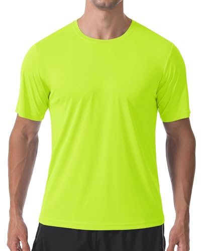 Men's Short Sleeve T-Shirt UPF 50+ Quick Dry Rash Guard Athletic