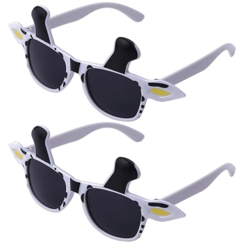 Uzztfa 2 Occhiali Sole a Forma di Giraffa, Occhiali con Stampe Animalier, Bomboniere per Feste, Occhiali Estivi Divertenti, Occhiali novità, Bomboniere per Feste a Forma di Animali