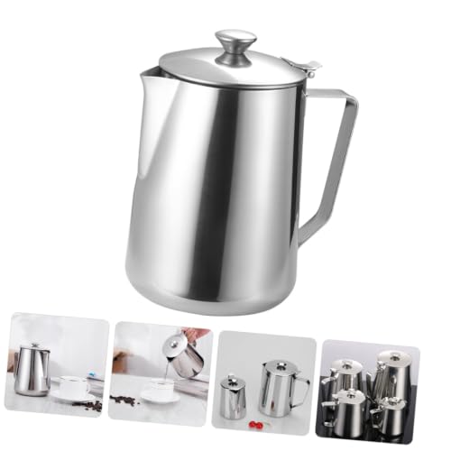 Jarra para espumar leche Outanaya 600ml, acero inoxidable resistente para café espresso 8