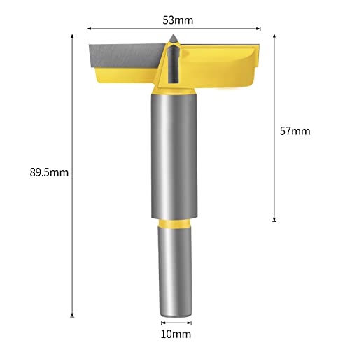 Meccion Carbide Forstner Drill Bit Wood Hole Cutter, Professional Woodworking Hole Saw Boring Bit (53mm), Yellow - Image 2