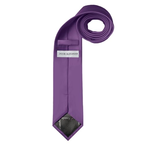 Image of Jacob Alexander Solid Color Mens Tie - Soft-lined Necktie - Timeless Formal Look for Weddings and Business - (Regular Size)