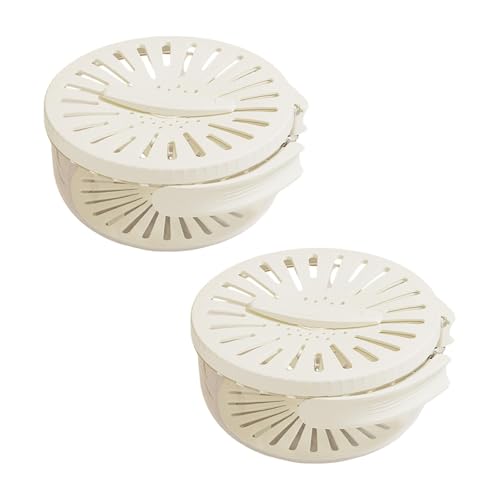 Drain Basket Keeper Container Practical Fruit Colander Foldable Handle Food Storage Container Removable Basket for Strawberry, 2Pcs White