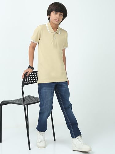 Image of Cotton Polo T-Shirt for Kids Boys Girls Half Sleeve, Regular Fit Tees for Boys Collared Casual Tshirts | Soft & Breathable Biowash Fabric | Half Sleeve