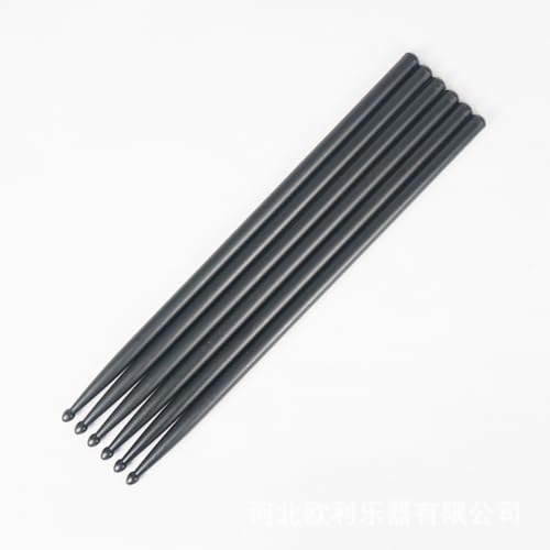 3 pares de baquetas 5A de fibra de carbono negras miniatura 1