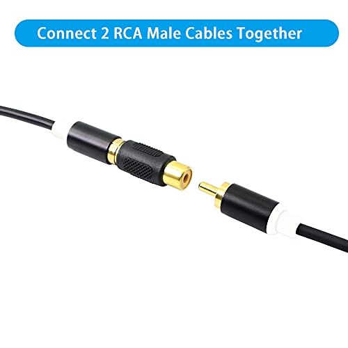PNGKNYOCN RCA Female to Female Coupler Gold Plated RCA Audio Video Cables Adapter Extender for Speaker,RCA Cable,Amplifier(8-Pack) - Thumbnail 6
