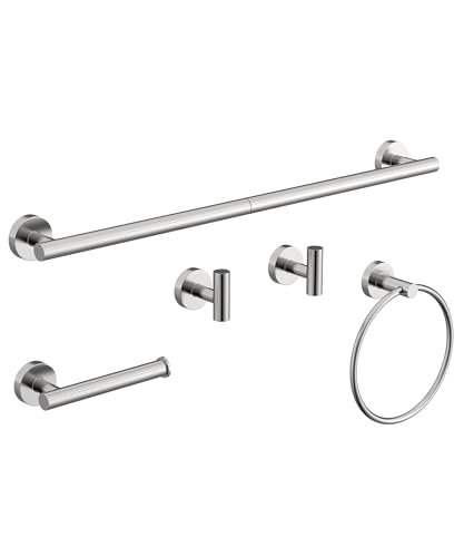 Brushed Nickel Bathroom Hardware Accessories Set 5 Pcs
