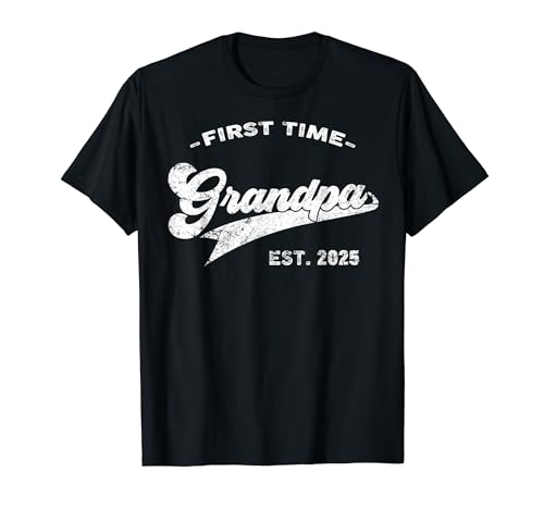 Vintage ascendido a abuelo est. 2025 Retro Soon to be Papa Camiseta